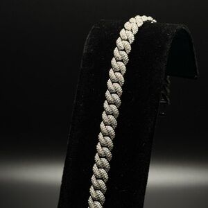 10mm 8” vvs1 color D Cuban bracelet on solid .925 silver solid chain